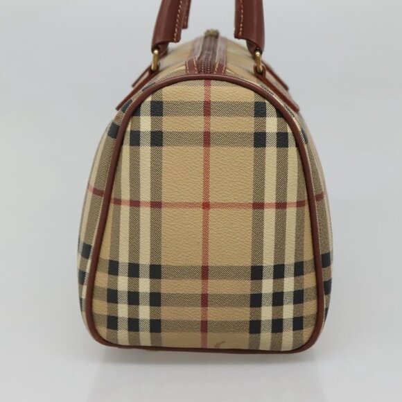 BURBERRY Nova Check Hand Bag PVC Beige Auth - Picture 4 of 16